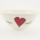 Salad Bowl Large Heart & Words Red