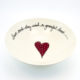 Pasta Bowl Large Heart & Words Red