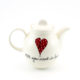 Tea Pot Heart & Words Red