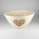 Salad Bowl Large - Floral Heart Design Red