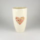 Bulllet Vase - Floral Heart Design Red