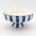 Serving Bowl Short w stand - blue stripes