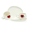 Cup and Saucer Snack Heart & Words Red