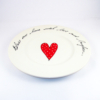 Wonky Dinner Plate Heart & Words Red