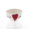 Breakfast Bowl Heart & Words Red