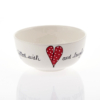 Soup Bowl Heart & Words Red